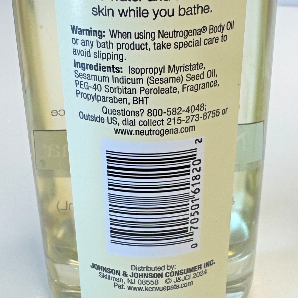 Neutrogena Light Sesame Formula Body Oil Lot of 2 Bottles 8.5 fl oz Moisturizing - Picture 6 of 6
